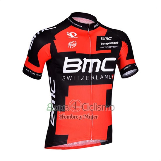 Bmc Ropa Ciclismo Culotte Corto 2014 Mangas Cortas Rojo y Negro